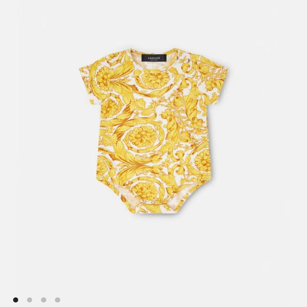 Versace Barocco Romper Yellow Baroque Kids Bodysuit